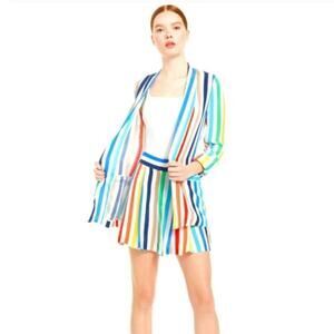 Alice + Olivia Kylie Striped Easy Shawl Collar Jacket Size: XS